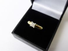 A Lady`s Four Stone Diamond Pave Ring, size P, 9ct gold (10k) approx 1.2 gms.