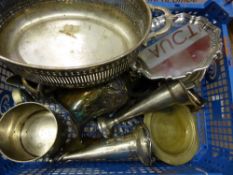 A Collection of Miscellaneous Silver and Silver Plate, including jug, eperne, together with a card