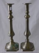 A Collection of Miscellaneous Items, including a pair of silver metal candlesticks, 38 cms, silver