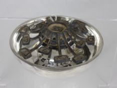 Christopher N. Lawrence, Silver Rose bowl, the shallow modernist bowl with a central sconce pierced