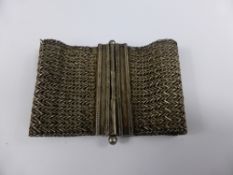 A Lady`s Silver Mesh Bracelet, width 5.5, approx wt 107 gms.