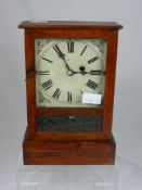 A Mahogany case Teutonia wall clock with enamel face and Roman dial.