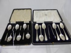 A Presentation Set of Solid Silver Teaspoons, London hallmark, dated 1935/36 together with a set of