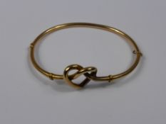 A Lady`s Edwardian 9 ct Gold Heart Knot Bracelet, approx wt 6.7 gms.