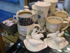 Miscellaneous porcelain including a Wedgwood Bone China Clementine Vase, a large lidded two handled