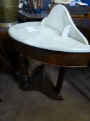 A Victorian duchess washstand having a grey/white marble top with splash back, approx. 92 x 45 x 91