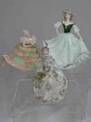 Coalport porcelain crinoline figurine, `Shirley`, Arthur Bowker porcelain figurine `Mariette`