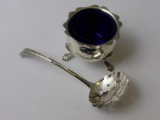 A Solid Silver Salt, with the original liner, Chester hallmark together with a sugar sifter