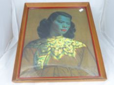 A print of `The Chinese Girl` by Vladimir Tretchikoff, framed and glazed.