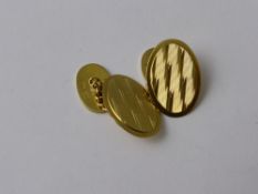 A Pair of 9ct Gold hallmark Cuff Links, approx 3.9 gms.