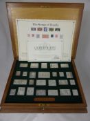 A Boxed Presentation Set of Sterling Silver `Stamps of Royalty`, with the original certificates, nr