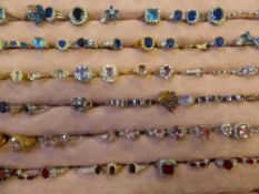 A tray of miscellaneous fancy Costume Jewellery mainly with white, orange, green and yellow