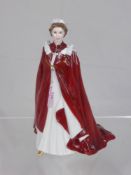 A Royal Worcester Porcelain Figure of Queen Elizabeth II, dressed in ceremonial robes, approx 30