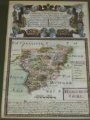 Four Antique Maps, including Montgomeryshire and Monmouthshire, Merionethshire, Worcestershire and