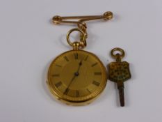 A Lady`s 18 ct Gold and Enamel Pocket Watch, the watch engraved ""EXAMINED BY DENTS WATCHMAKER TO