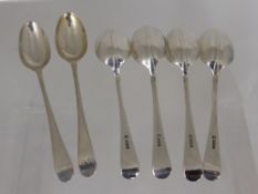 Four Solid Silver Teaspoons, Sheffield hallmark, m.m Cooper Bros & Sons together with two unusual