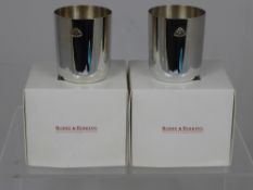 Two Solid Silver 925 Maybach Landaulet Beakers, approx 7 cms, m.m Robbe & Berking, in the original