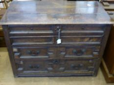 A Charles II Chest of Drawers, inscription to the top 1687  the chest having four graduated drawers