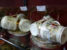 Miscellaneous Japanese Satsuma porcelain, including three coffee pots, three coffee cans and five