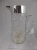 A Large Cut Glass and Silver Water Jug, Birmingham hallmark, dated 1888/89 m.m J.G & S