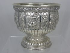 Solid Silver Tiffany & Co Centre Bowl, embossed with roses and Lily of the Valley,circa 1873-1891,