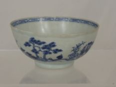 Oriental Cargo Blue and White Bowl, with label to the base.