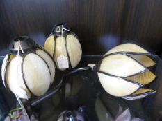 Collection of tiffany style wall light fittings, seven being tulip shaped and three being being