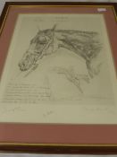Rosemarie Chambers,  limited edition print of Red Rum, `At the Chair` signed in pencil by B.