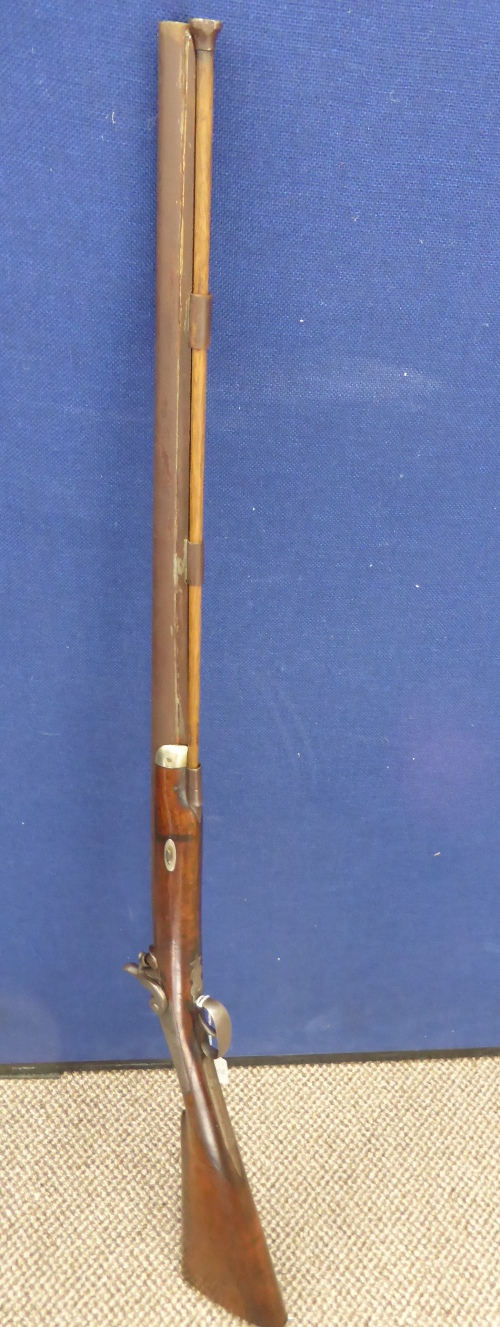 Circa 1835 Percussion S. Barrel Shotgun, the shotgun featuring the original ramrod and worm, the