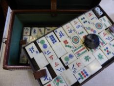 Chinese Game of Mahjong, presented in the original leather case, with instructions.