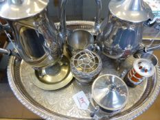 Collection of Silver Plate, comprising tea pot, coffee pot, sugar bowl, milk jug, posy vase, bud