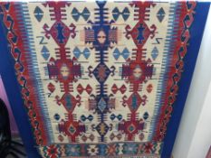 A Hand Made Turkish Kilim Rug, of geometric design, approx 117 x 180 cms