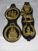 Two Antique Horse Brasses, `The Pilgrim Fathers` nr 977603 and `Mayflower` nr 977605 both stamped