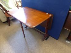 Victorian Mahogany Sutherland Table, pierced support to each end united by turned stretchers on