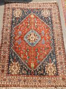Middle Eastern Style Woollen Rug, with fine geometric design, approx 155 x 109cms