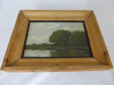 Walter Churcher Original Oil on Board, depicting a lake scene dated 1910, signed bottom right,