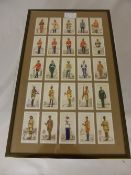 Two Framed and Glazed Players Cigarette Cards, depicting foreign Regiments.