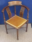 Victorian Mahogany Corner Chair, 73 x 56 cms