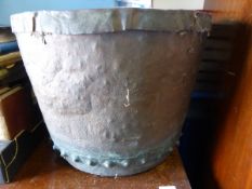 Antique Copper Log Basket