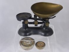 Set of vintage Victor- England Scales with six Avery weights.