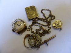 Collection of Miscellaneous Items, including 9ct gold cased lady`s wristwatch