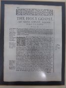 Original Bible Leaf from Various Early English Bibles, including a page of St John from the `