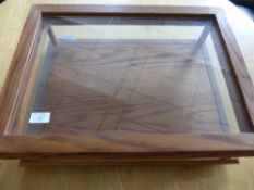 Fruit wood Bijouterie Display Case, approx 57 x 42 x 18 cms.