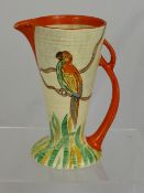 Crown Devon Style Art Deco Jug, depicting a Parrot.