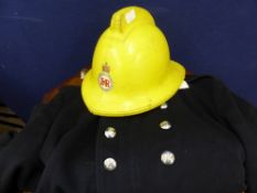 Vintage Army Fire Service Uniform and Helmet.