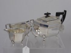 Solid Silver Tea Trio, Sheffield hallmark, dated 1962/3, m.m Edward Viner, approx