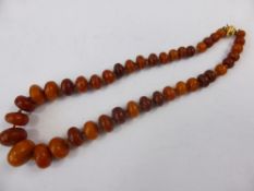 Graduated String of Amber Beads, the largest bead measures 22 mm and 460 mm length.