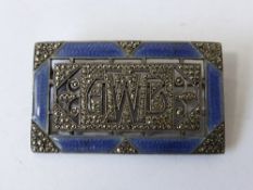 Art Deco Silver and Marcasite Brooch, with the initials AWB.