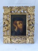 A Portrait Oil on Canvas depicting a young man, label to verso with handwritten ""For the Oxford