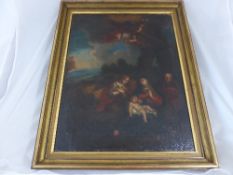 Circa 18th Century Continental oil on canvas depicting ""The Adoration of the Magi"" 47 x 60 cms.